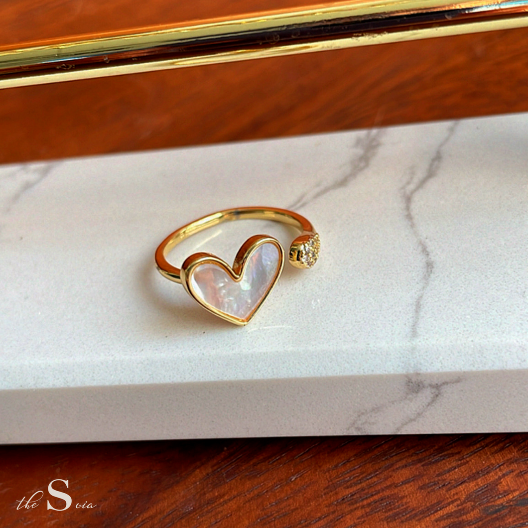 Coral Heart Ring