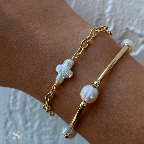 Pearl & Gold Bracelet Bar